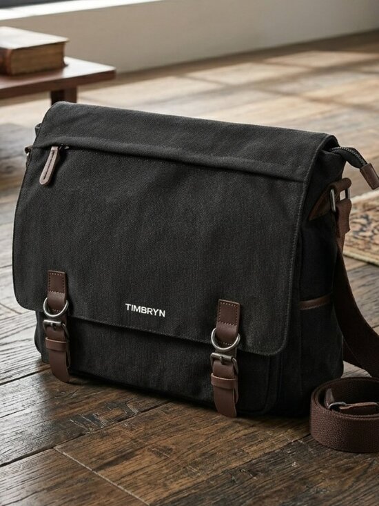 TIMBRYN Other - TIMBRYN Premium Canvas & Leather Messenger Bag  | Vintage Crossbody Satchel